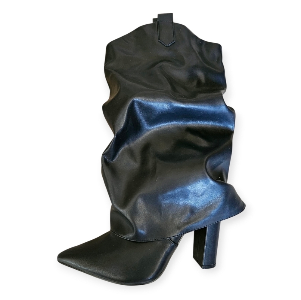 Trendy Faux Leather Heeled Fashion Boots Women 8